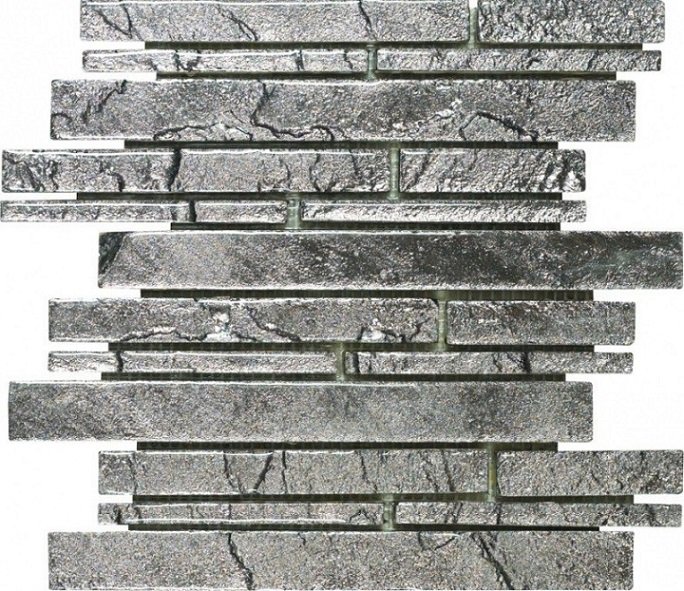 MOSAICO ENMALLADO 30X30 DUENDE PLATINUM 187281 (PIEDRA+PAPEL METALIZADO+RESINA) - DBE